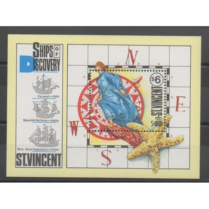 Stamps - Saint Vincent - 1991 - Nb BF 123 - Christophe Colomb