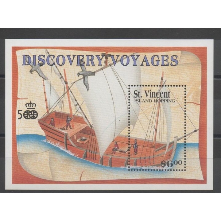 Timbres - Saint-Vincent - 1991 - No BF 128 - Christophe Colomb