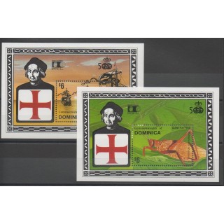 Timbres - Dominique - 1992 - No BF 205/BF 206 - Christophe Colomb