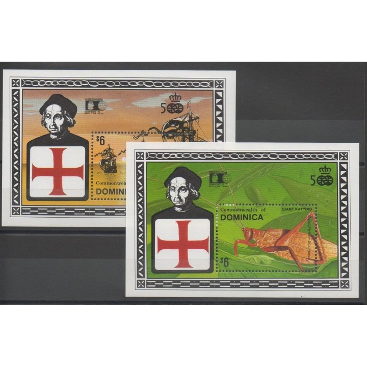 Timbres - Dominique - 1992 - No BF 205/BF 206 - Christophe Colomb
