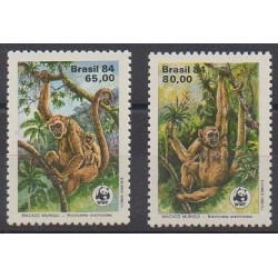 Brésil - 1984 - No 1672/1673 - Mammifères - Espèces menacées - WWF