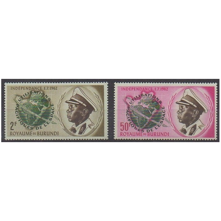 Acheter cette série de timbres du Burundi de l'année 1963 (No 52/53).