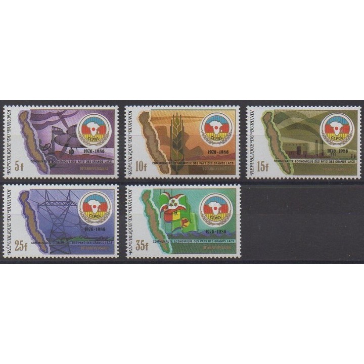 Acheter cette série de timbres du Burundi de l'année 1987 (No 926/930).