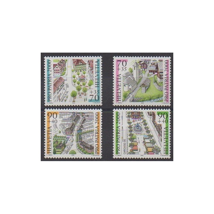 Acheter cette série de timbres de Suisse de l'année 2000 (No 1638/1641).