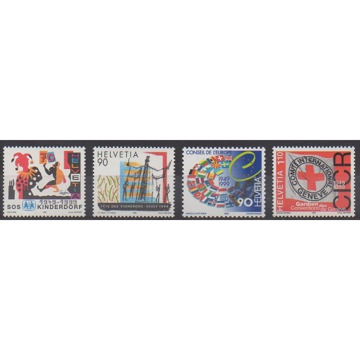 Buy this set of stamps of Swiss of the year 1999 (Nb 1614/1617).