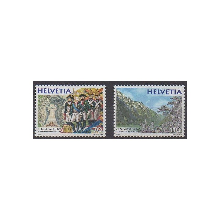 Buy this set of stamps of Swiss of the year 1999 (Nb 1627/1628).