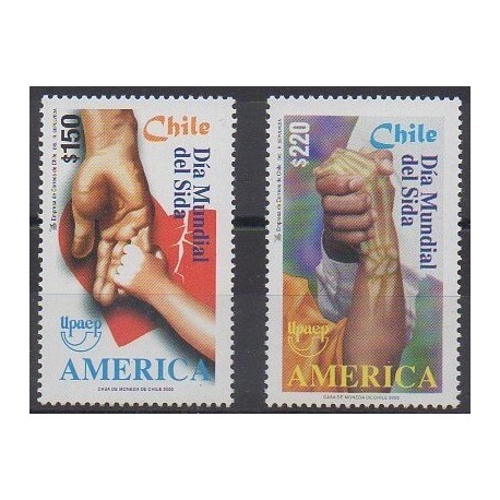Chile - 2000 - Nb 1570D/1570E - Health or Red cross