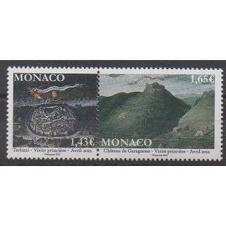 Acheter ce timbre de Monaco de l'année 2022 (Visite princière).
