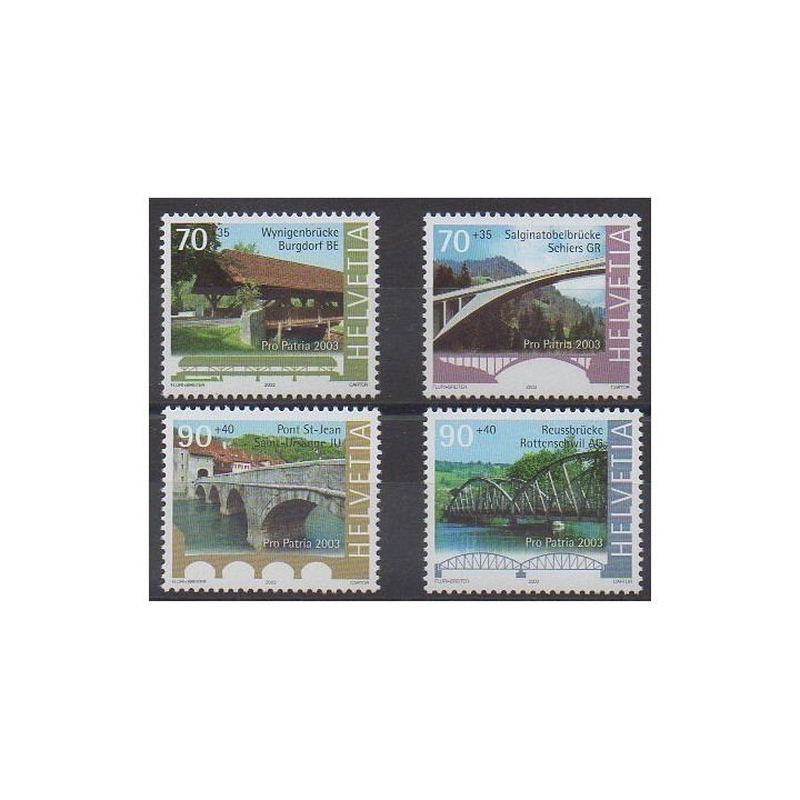 Acheter cette série de timbres de Suisse de l'année 2003 (No 1757/1760).