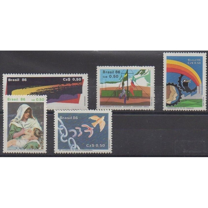 Buy this set of stamps of Brazil of the year 1986 (Nb 1789/1793).