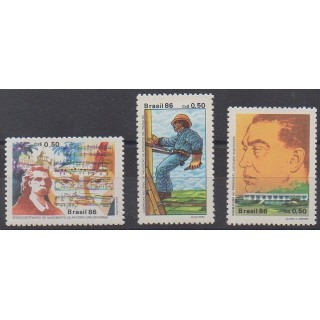 Buy this set of stamps of Brazil of the year 1986 (Nb 1797/1799).