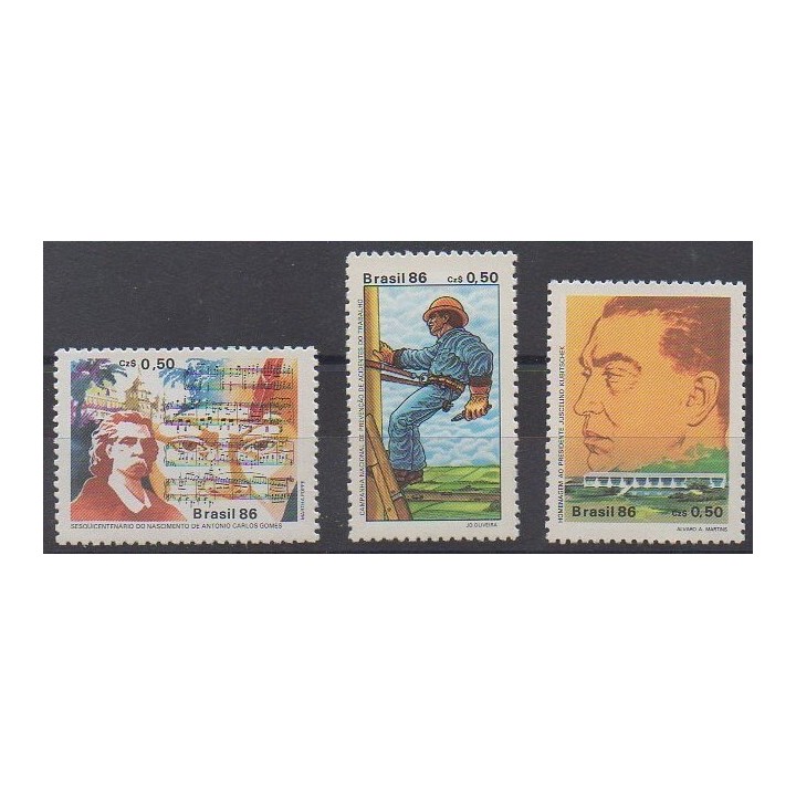 Acheter cette série de timbres du Brésil de l'année 1986 (No 1797/1799).