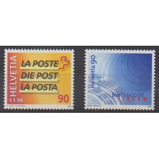 Acheter cette série de timbres de Suisse de l'année 1998 (No 1561/1562).