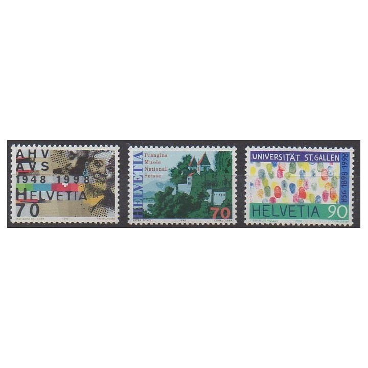 Acheter cette série de timbres de Suisse de l'année 1998 (No 1574/1576).