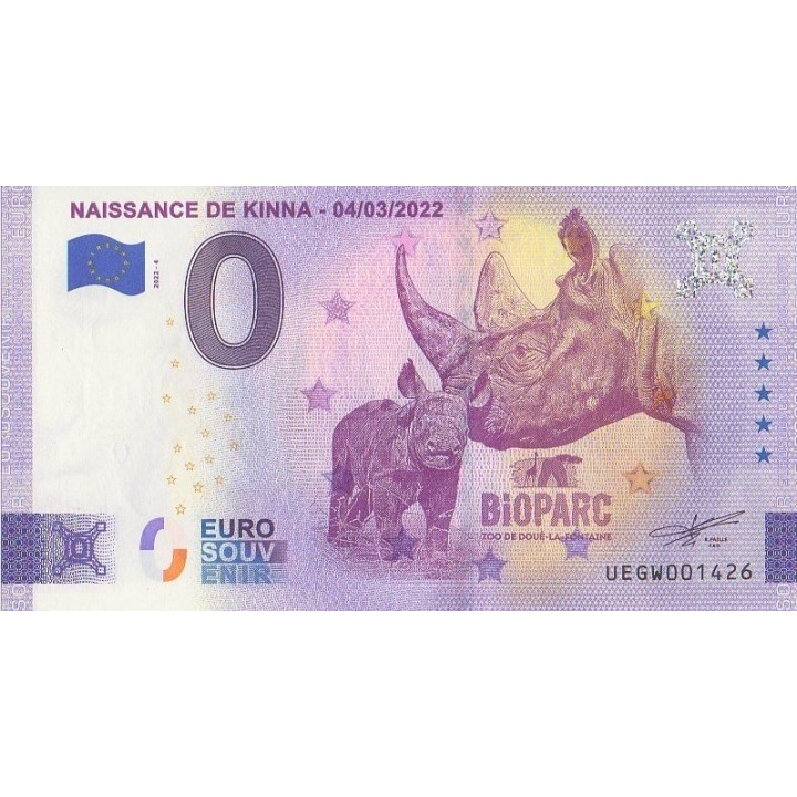 Euro banknote memory - 2022 - Naissance de Kinna - 04 mars 2022 - (Maine-et-Loire)