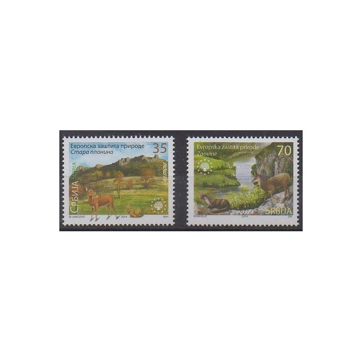 Acheter cette série de timbres de Serbie de l'année 2014 (No 547/548).