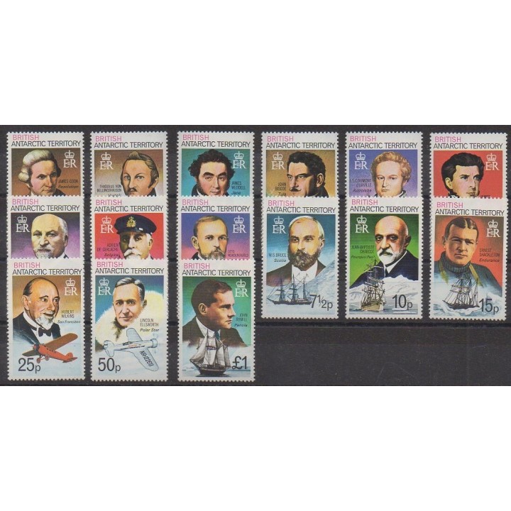 Acheter cette série de timbres de l'Antarctique britannique de l'année 1973 (No 45/59).