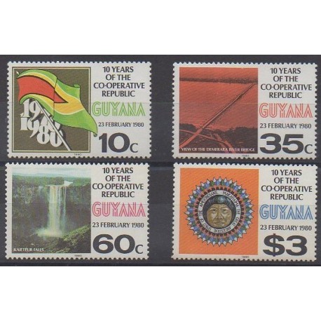 Guyana - 1980 - Nb 557/560 - Various Historics Themes