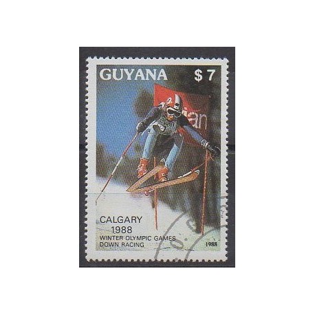 Guyana - 1988 - No 2050U - Jeux olympiques d'hiver - Oblitéré