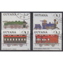 Guyana - 1989 - No 2069/2072 - Chemins de fer - Oblitérés