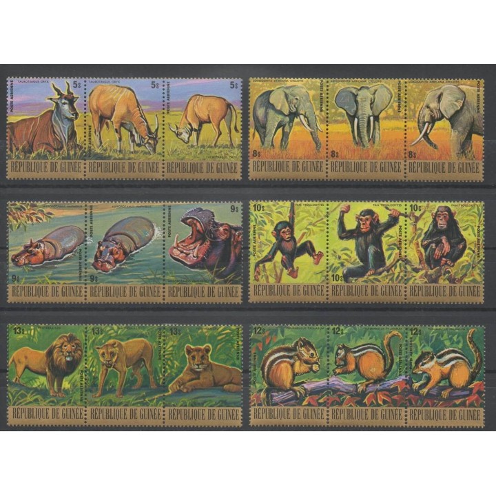 Stamps - Guinea - 1977 - Nb PA 116/PA 133 - various animals