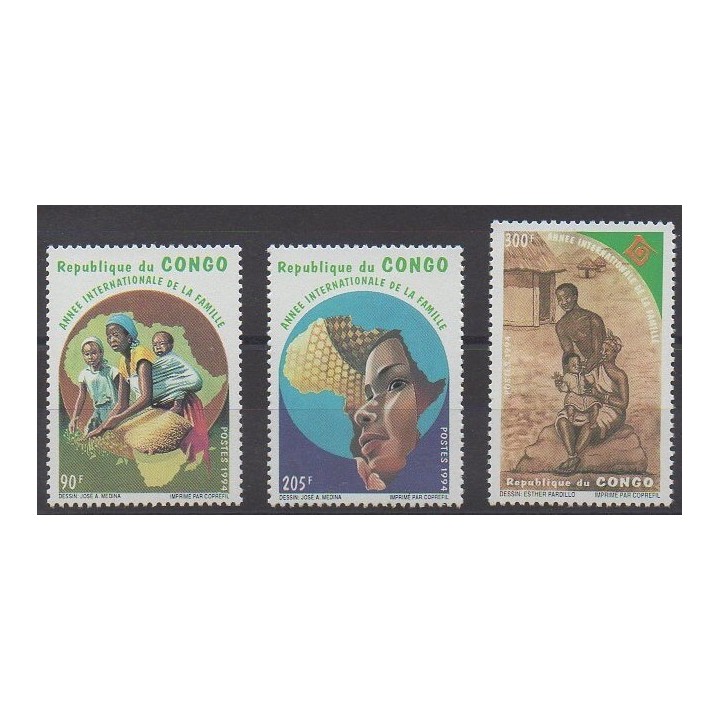 Acheter cette série de timbres de la République du Congo de l'année 1994 (No 998/1000).