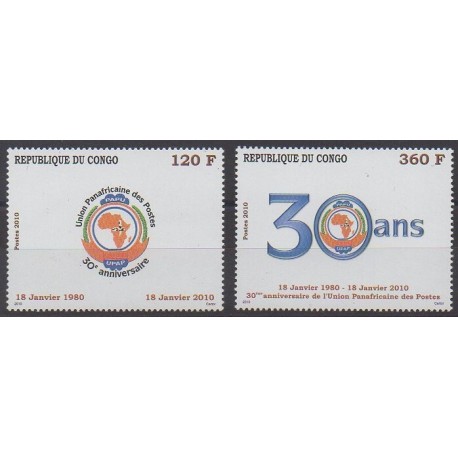 Congo (République du) - 2010 - No 1129/1130 - Service postal