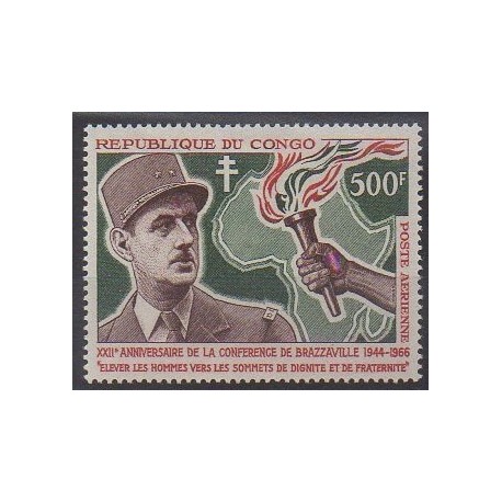 Congo (Republic of) - 1966 - Nb PA38 - De Gaullle - Various Historics Themes - Mint hinged