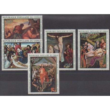 Congo (Republic of) - 1971 - Nb 112/116 - Easter - Paintings - Mint hinged