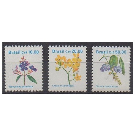 Brazil - 1990 - Nb 1957 and 1963/1964 - Flowers