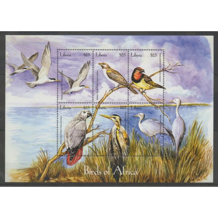 Timbres - Liberia - 2001 - No 3443/3448 - oiseaux