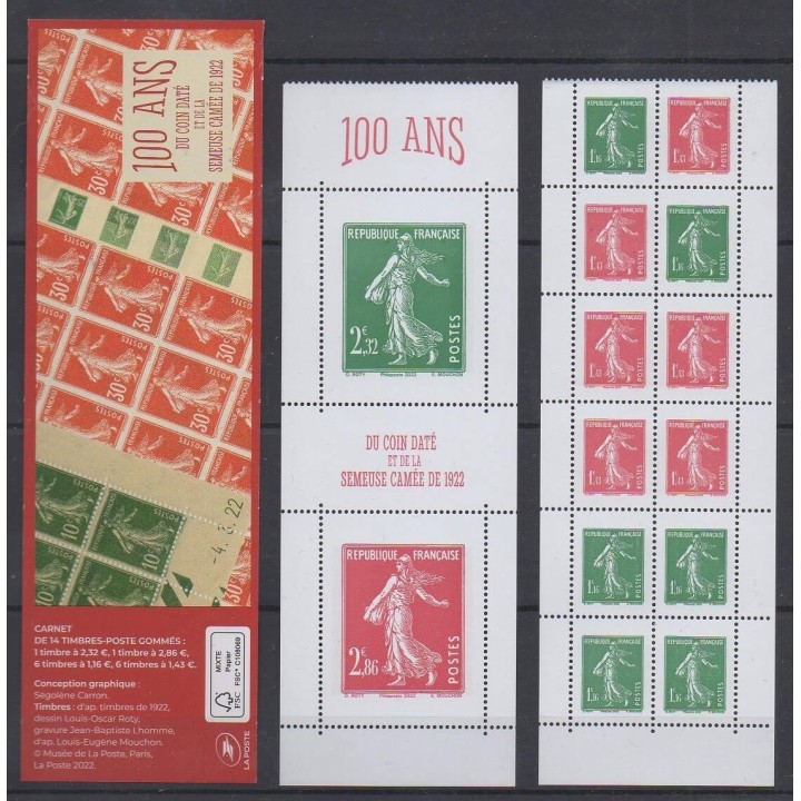 Buy this stamp of France of the year 2022 (100 ans de la Semeuse camée).