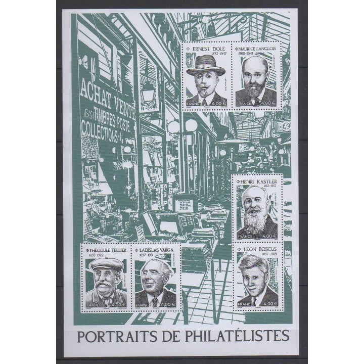 Buy this souvenir sheet  of France of the year 2022 (Nb BF Portraits de philatélistes).