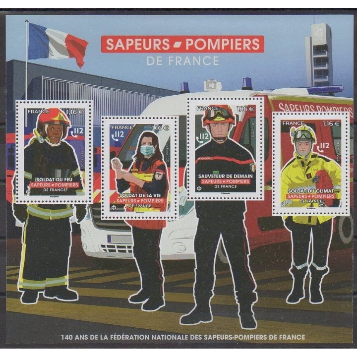 Acheter ce bloc-feuillet de France de l'année 2022 (No BF Sapeurs Pompiers).