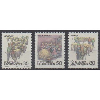 Acheter cette série de timbres du Liechtenstein  de l'année 1989 (No 912/914).