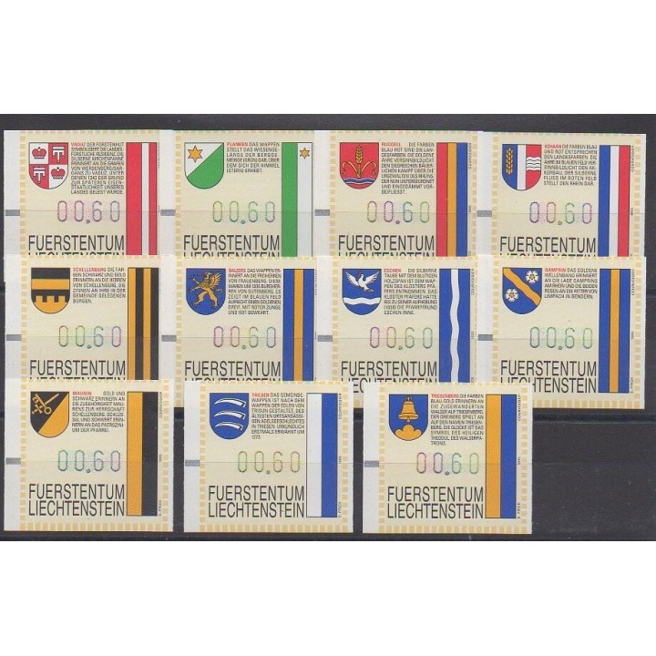 Acheter cette série de timbres du Liechtenstein  de l'année 1995 (No TD1/TD11).