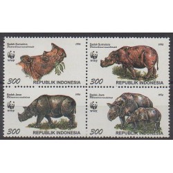 Indonésie - 1996 - No 1474/1477 - Mammifères - Espèces menacées - WWF