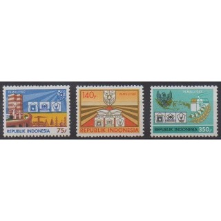 Acheter cette série de timbres d'Indonésie de l'année 1987 (No 1102/1104).