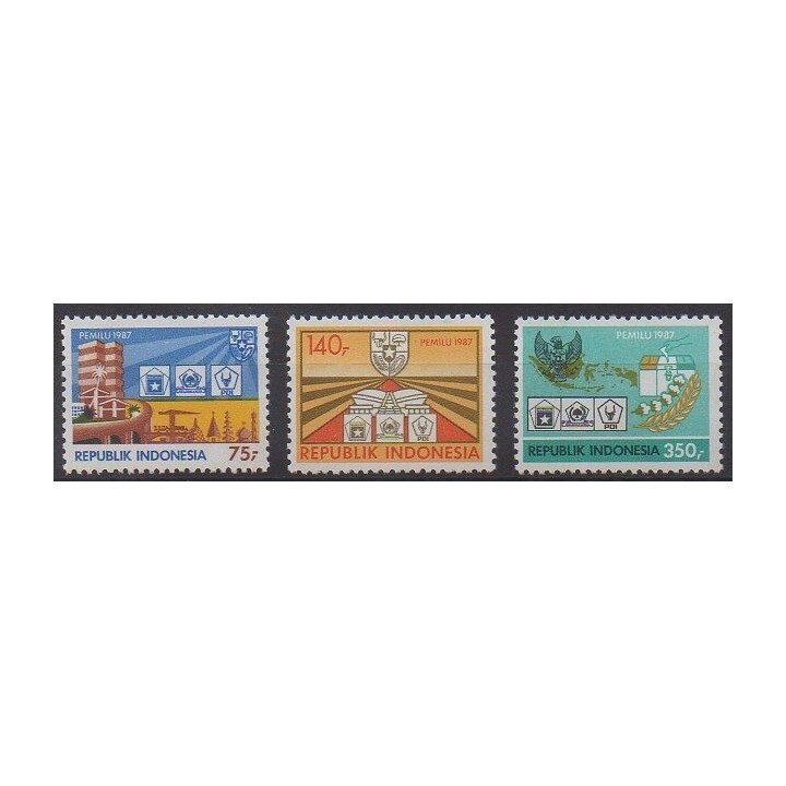 Acheter cette série de timbres d'Indonésie de l'année 1987 (No 1102/1104).