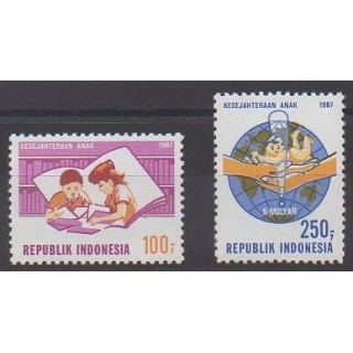 Acheter cette série de timbres d'Indonésie de l'année 1987 (No 1121/1122).