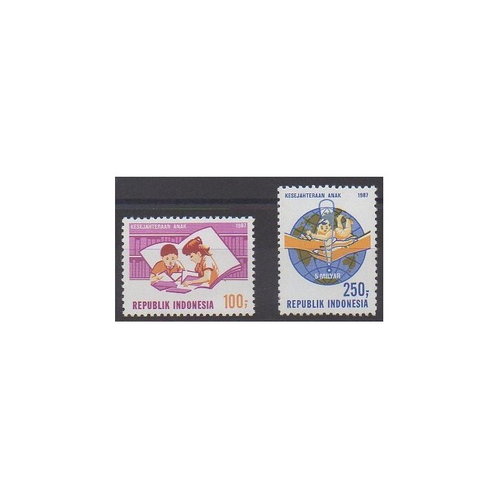 Acheter cette série de timbres d'Indonésie de l'année 1987 (No 1121/1122).