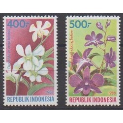 Indonésie - 1988 - No 1146/1147 - Orchidées