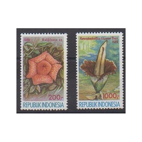 Indonésie - 1989 - No 1171/1172 - Fleurs