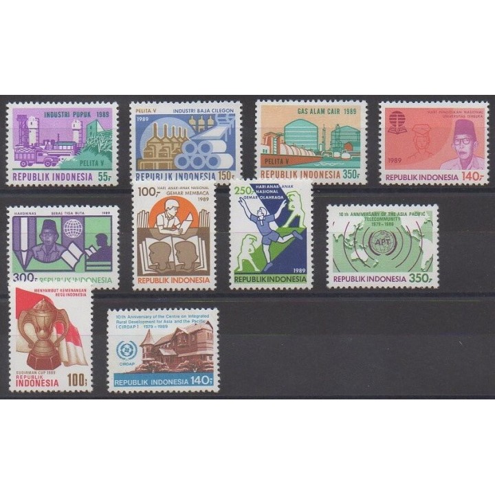 Buy this set of stamps of Indonesia of the year 1989 (Nb 1179/1188).