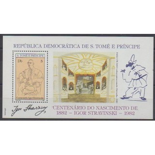 Acheter ce bloc-feuillet de Saint-Thomas et Prince de l'année 1982 (No BF Igor Stravinski).
