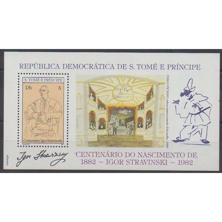 Buy this souvenir sheet  of Saint Thomas and Prince of the year 1982 (Nb BF Igor Stravinski).