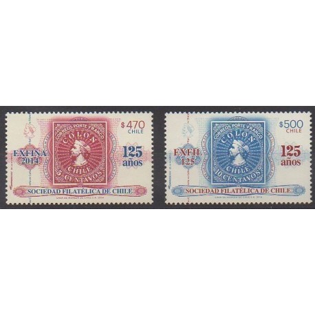 Chili - 2014 - No 2048/2049 - Timbres sur timbres