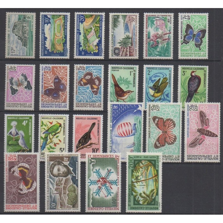 Acheter les timbres de Nouvelle-Calédonie de l'année 1967 (No 336/350 - PA91/PA97).