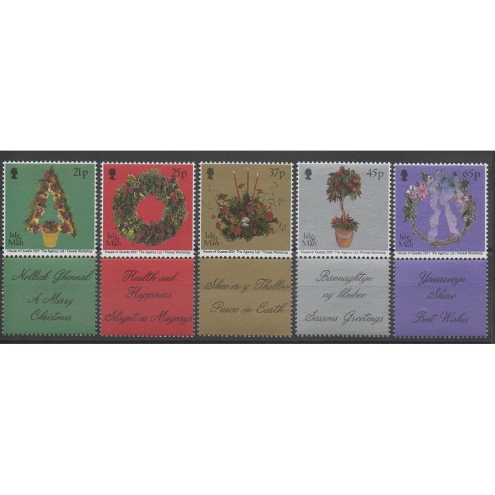 Timbres - Man (Ile de) - 2001 - No 988/992 - Noël