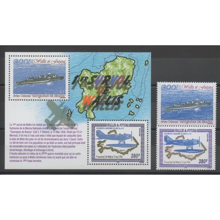 Timbres - Wallis et Futuna - Blocs et feuillets - 2004 - No BF 15 - 622/623 - avions